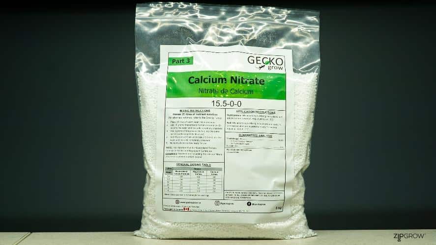 a bag of Gecko Grow Calcium Nitrate