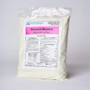 bag of blossom booster sitting on the floor