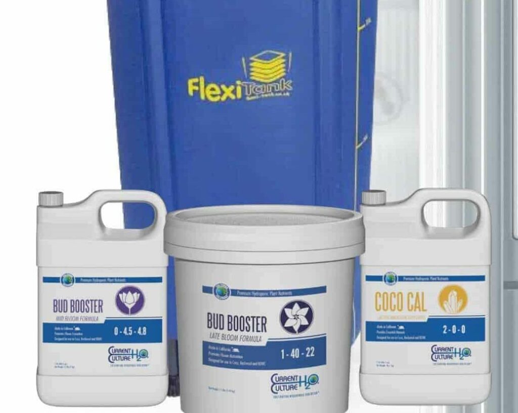 Picture of products: Flexi tank, bud booster (0-4.5-4.8), bud booster (1-40-22), coco cal