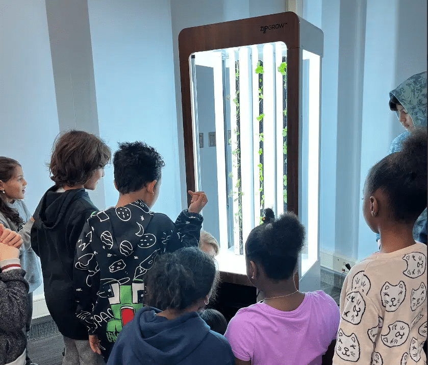 Students standing around a ZipGarden